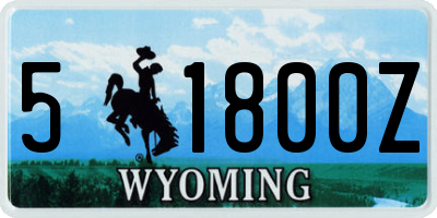 WY license plate 51800Z