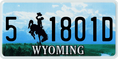 WY license plate 51801D