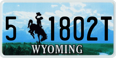 WY license plate 51802T