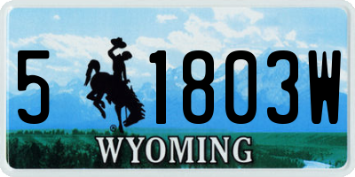 WY license plate 51803W