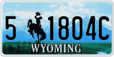 WY license plate 51804C