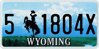 WY license plate 51804X