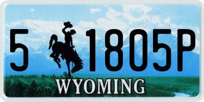 WY license plate 51805P