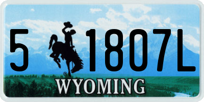 WY license plate 51807L