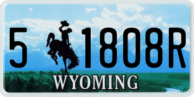 WY license plate 51808R