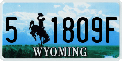WY license plate 51809F