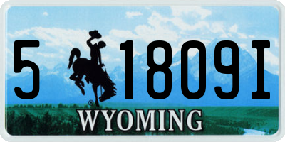 WY license plate 51809I
