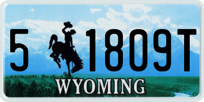 WY license plate 51809T