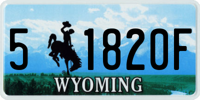 WY license plate 51820F