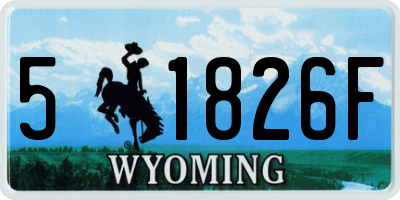 WY license plate 51826F