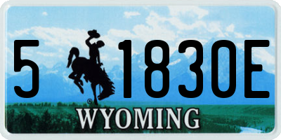 WY license plate 51830E