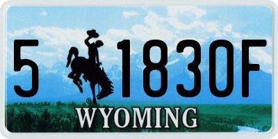 WY license plate 51830F