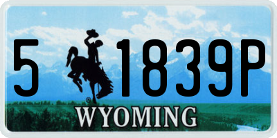 WY license plate 51839P