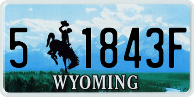 WY license plate 51843F