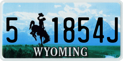 WY license plate 51854J