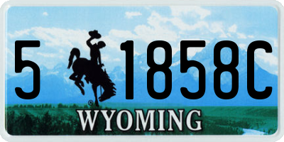 WY license plate 51858C