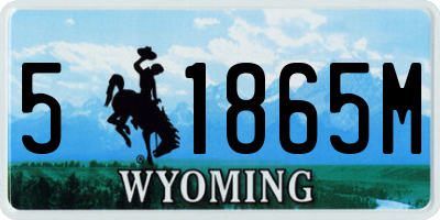WY license plate 51865M