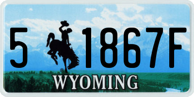 WY license plate 51867F