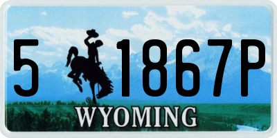 WY license plate 51867P
