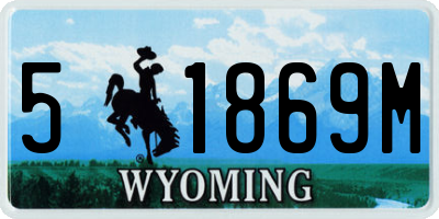 WY license plate 51869M