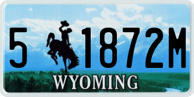 WY license plate 51872M