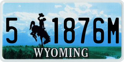 WY license plate 51876M