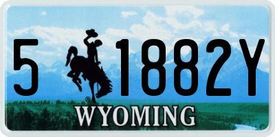 WY license plate 51882Y