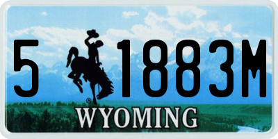 WY license plate 51883M