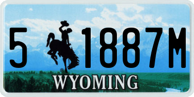 WY license plate 51887M