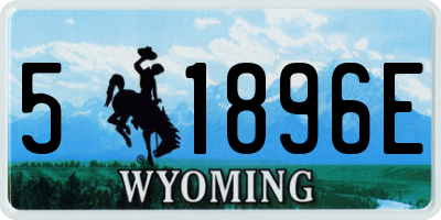 WY license plate 51896E