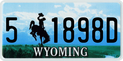 WY license plate 51898D
