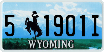 WY license plate 51901I