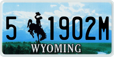 WY license plate 51902M