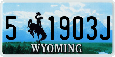 WY license plate 51903J