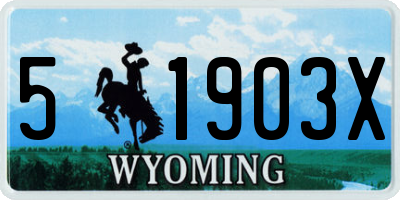 WY license plate 51903X