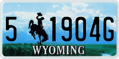 WY license plate 51904G