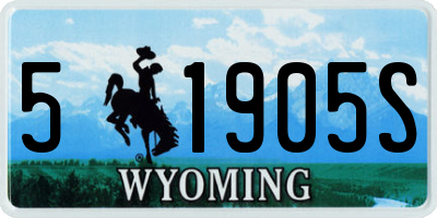 WY license plate 51905S