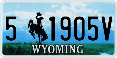 WY license plate 51905V
