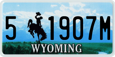 WY license plate 51907M