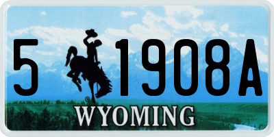 WY license plate 51908A