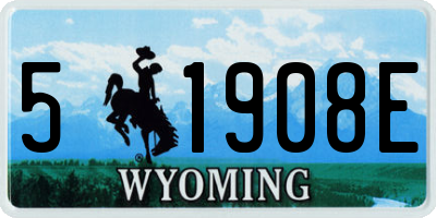 WY license plate 51908E