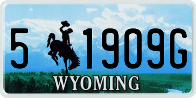 WY license plate 51909G