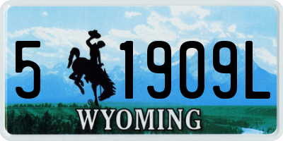 WY license plate 51909L