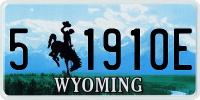 WY license plate 51910E