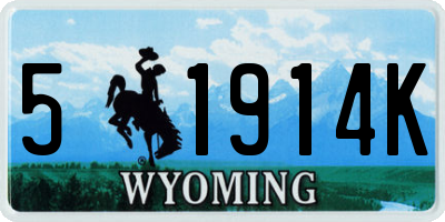 WY license plate 51914K