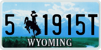 WY license plate 51915T