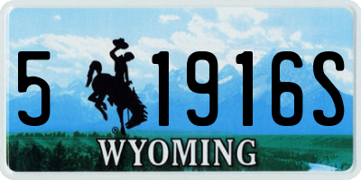 WY license plate 51916S