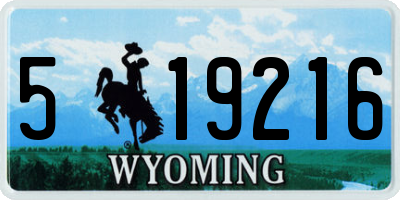 WY license plate 519216