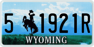 WY license plate 51921R