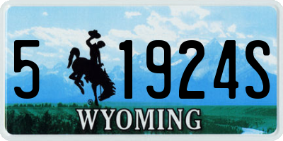 WY license plate 51924S